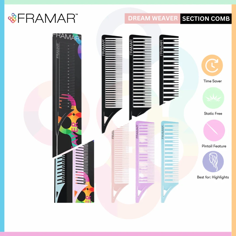 Framar Dreamweaver Comb Black Melírozó Fésű (SKU:92000) képe 1